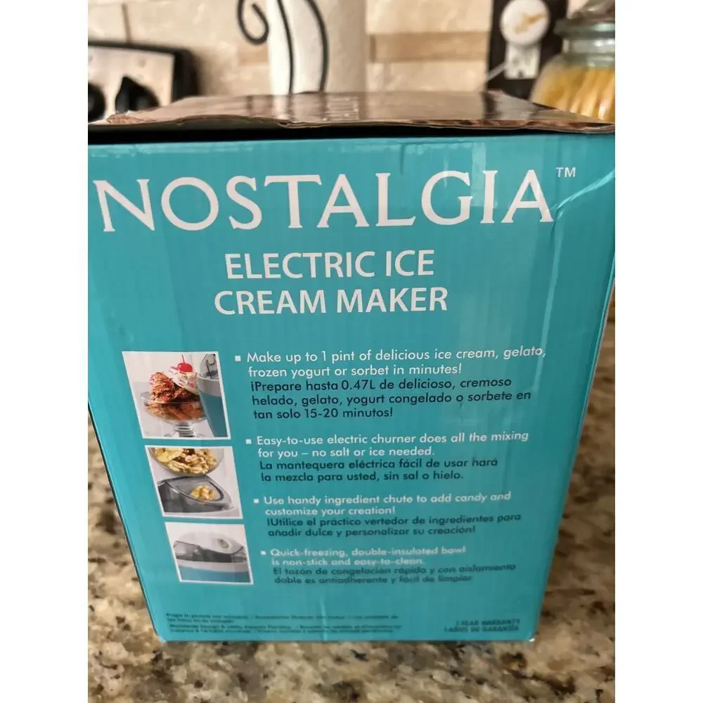 Nostalgia Electric Ice Cream Maker, Gelato, Frozen Yogurt, or Sorbet makes 1 pnt